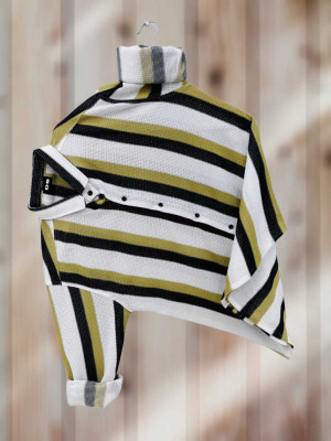 DUCCKCREATION Men Striped Formal Yellow Shirt