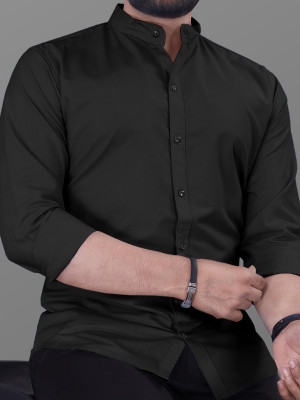EyeBogler Men Solid Casual Black Shirt