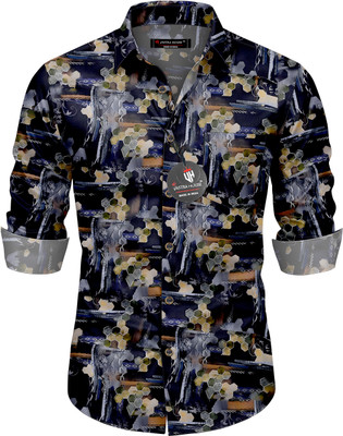 ZARACRETION Men Graphic Print, Printed Casual Black Shirt