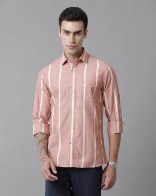 CAVALLO BY LINEN CLUB Men Striped Casual Pink, White Shirt