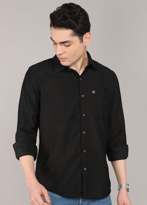 WROGN Men Solid Casual Black Shirt