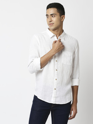 Pepe Jeans Men Solid Casual White Shirt