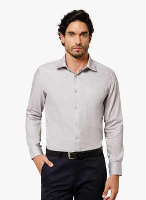 sensco Men Solid Formal Grey Shirt