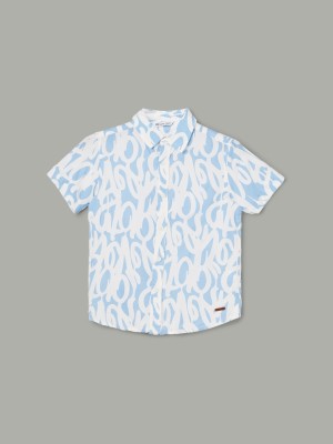 Fame Forever by Lifestyle Boys Printed Casual Blue Shirt