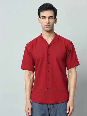 KAALARATRI Men Self Design Casual Red Shirt