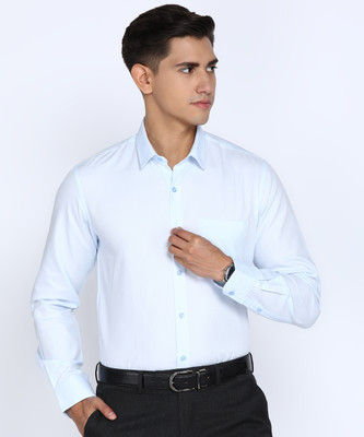 PETER ENGLAND Men Self Design Formal Blue Shirt