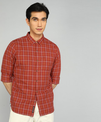 WROGN Men Checkered Casual Red Shirt