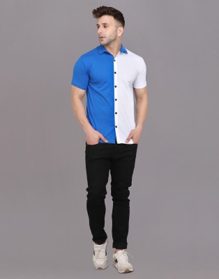 BEYOU FASHION Men Solid Casual White, Blue Shirt