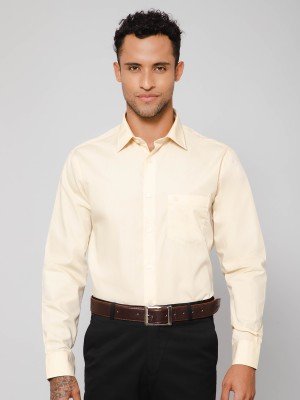 CANTABIL Men Solid Formal Yellow Shirt