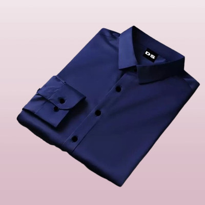 Manav Creation Men Solid Formal Dark Blue Shirt