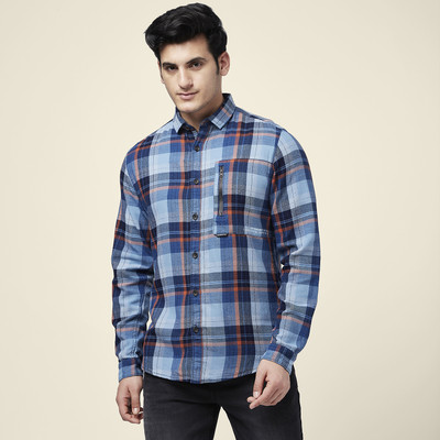 SF Jeans by Pantaloons Men Checkered Casual Multicolor Shirt