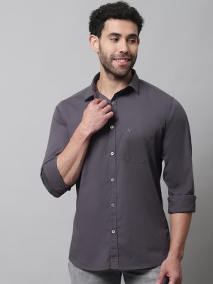 CANTABIL Men Solid Casual Grey Shirt