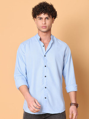 Dark Age Men Self Design Casual Light Blue Shirt