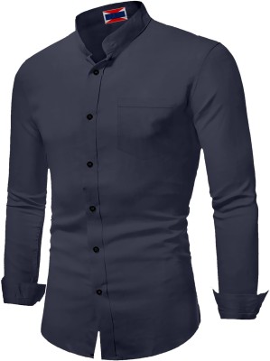 James Carson Men Ethnic Motifs Casual Grey Shirt