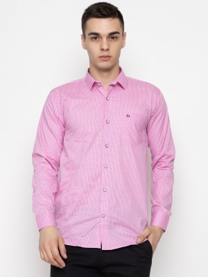 Frank Man Men Printed Casual Pink Shirt