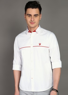 DUCATI Men Solid Casual White Shirt