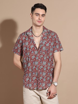 Stylebaazi Men Printed Casual Maroon Shirt