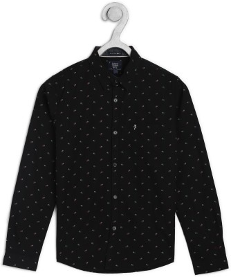 INDIAN TERRAIN Boys Printed Casual Black Shirt