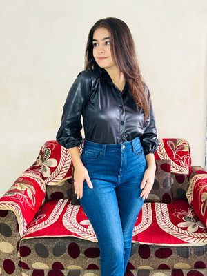 baba fashion Women Printed Casual Black Shirt