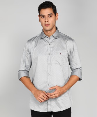 Louis Philippe Sport Men Printed Casual Grey Shirt