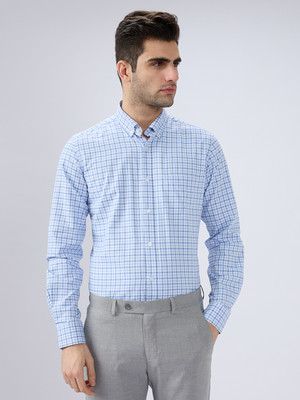 KILLER Men Checkered Formal Blue Shirt