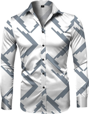 Yaara fashion Men Printed Casual White, Grey Shirt