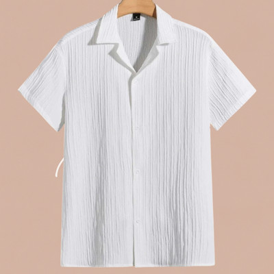 Jenil Fashion Men Self Design, Solid Casual White Shirt