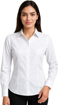 ZUNAIRA GARMENTS Women Solid Formal White Shirt