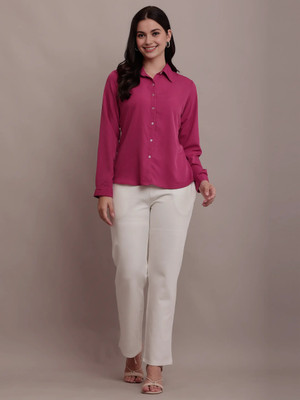 My Swag Women Solid Casual Pink Shirt