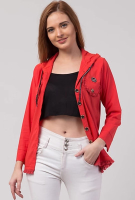 RC FASHION Women Solid Casual Red Shirt