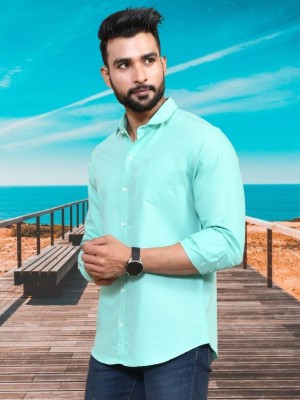 Urbany Men Solid Formal Light Blue Shirt