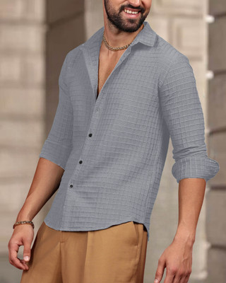 METRONAUT Men Solid Casual Brown Shirt