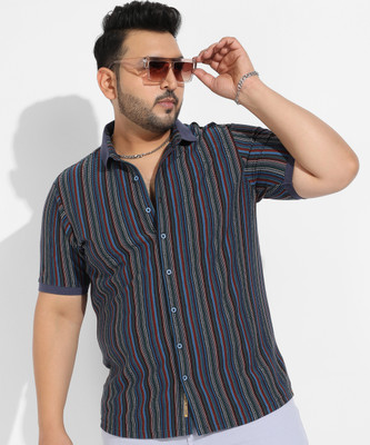 Instafab Plus Men Striped Casual Multicolor Shirt