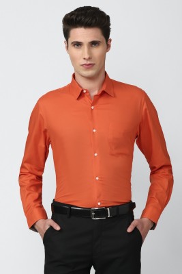 PETER ENGLAND Men Solid Formal Orange Shirt