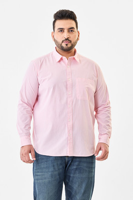 Snitch Men Solid Casual Pink Shirt