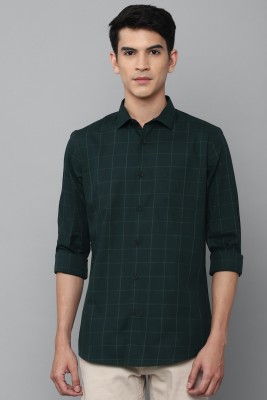 Allen Solly Men Checkered Casual Dark Green, White Shirt