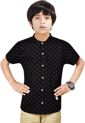 The Crane Boys Printed Casual Black Shirt