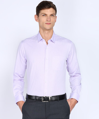 PETER ENGLAND Men Self Design Formal Purple Shirt