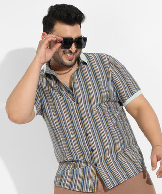 Instafab Plus Men Printed Casual Green Shirt