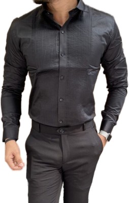 Hendrix Men Solid Formal Black Shirt