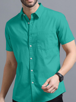 VTEXX Men Solid Casual Light Green Shirt