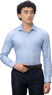 PARK AVENUE Men Self Design Formal Light Blue Shirt