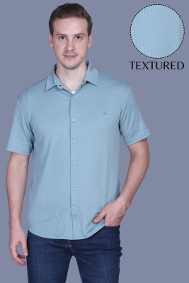 ParcelYard Men Self Design Casual Light Blue Shirt