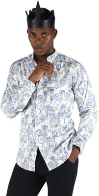 HOC Men Printed Casual White Shirt