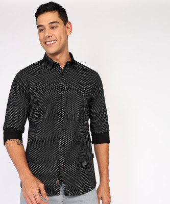 BEING HUMAN Men Printed Casual Black Shirt