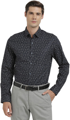 TURTLE Men Printed Formal Dark Blue Shirt