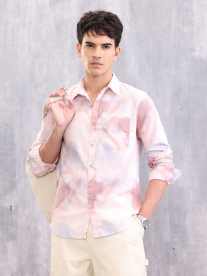 WROGN Men Printed Casual Pink Shirt