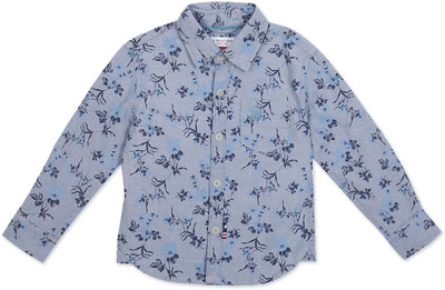 U.S. POLO ASSN. Boys Printed Casual Blue Shirt