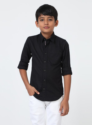 Rs fashions Boys Solid Casual Dark Blue Shirt