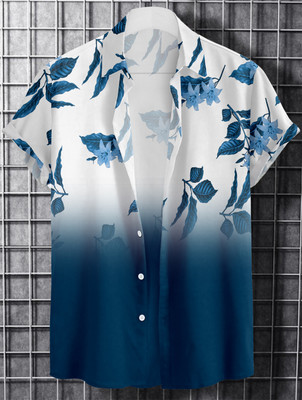 certizo Men Printed Casual Blue Shirt